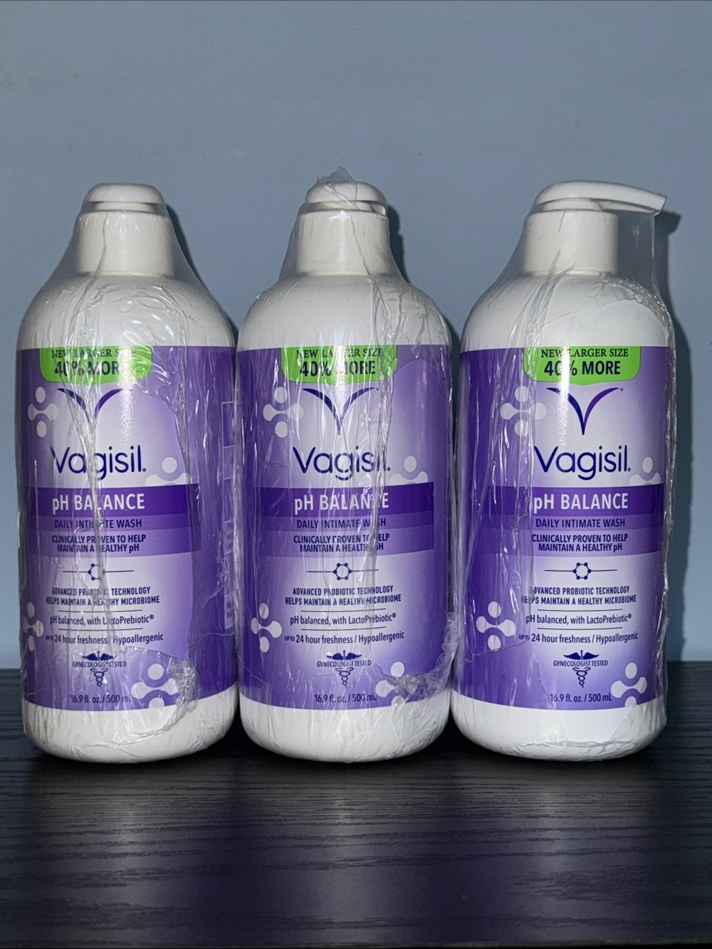3 Vagisil pH Balance Daily Intimate Wash - Purple 16.9 OZ each